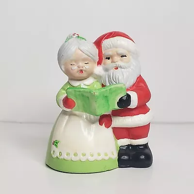 Vintage Caroling Santa & Mrs. Claus Hand Painted Ceramic Mold Figurines • $17