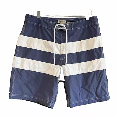 J. Crew Blue White Striped Original Board Shorts Size 34 • $10