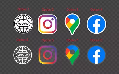 Web Instagram Google Map Facebook Logo Sticker Decal Outdoor Car Shop Window • $9.99