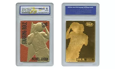 1996 MICHAEL JORDAN Fleer Ultra FEEL THE GAME NBA Texture GOLD Card GEM MINT 10 • $12.95