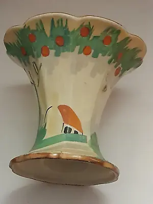 Wade Heath Vase Art Deco Flower Vase Rose Bowl 6  Tall. Hand Painted. • £45