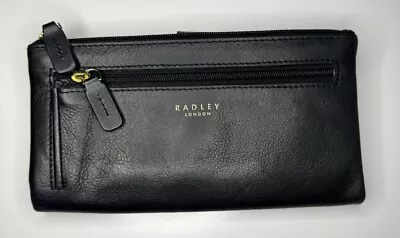 Radley London Black Large Leather Wallet Designer Dog Card Bag • £23.65