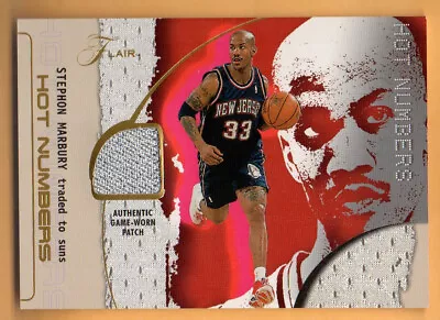 2001-02 Flair Stephon Marbury Hot Numbers Game Worn Jersey Patch /100 • $5