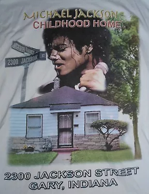 Retro MICHAEL JACKSON's Childhood Home Gary Indiana (LG) T-Shirt THRILLER • $25