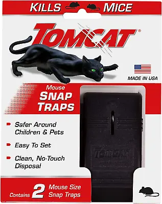 Mouse Traps Mice Killer MOUSE Snap Trap Power Rodent Reusable Catcher 2 Pack USA • $7.89