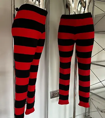 💋Lovebomb Red+Black Dennis The Menace Pirate Knitted Knit Leggings.90s.M • £14.99