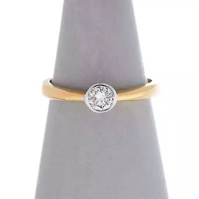 Pre-Owned 18ct Gold Rubover Solitaire Diamond Ring • £324.99