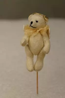 Little Gem Teddy Bears Toy Miniature Bear ANGEL Jointed Jewelry Brooch Stick Pin • $24.56