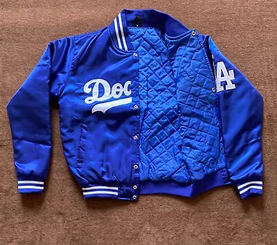 Los Angeles Dodgers MLB Varsity Blue Satin Bomber Jackets For Men's • £96