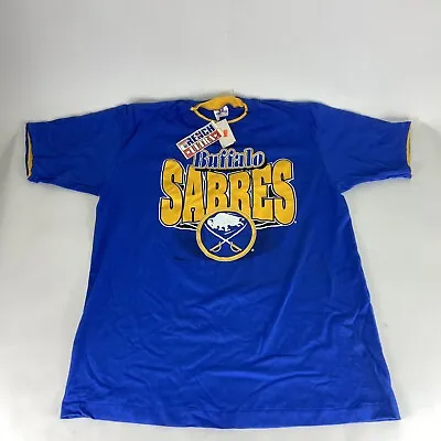 NHL Buffalo Sabres Men's Vintage Trench T-Shirt - Size XL - Blue Single Stitch • $29.97