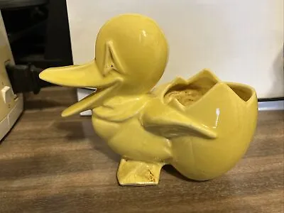 Vintage Yellow Long Beak Duck With Egg Planter Made In USA • $14.89