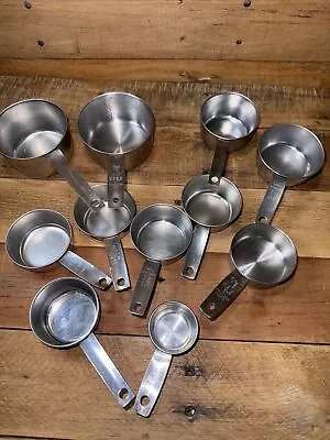 Vintage Lot Of 11 Stainless Steel Assorted Nested Measuring Cups Foley~Ekco~Unbr • $19.99