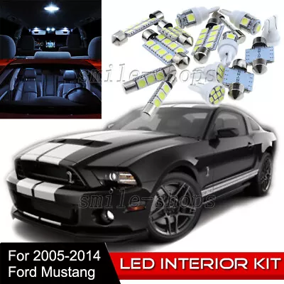 8pcs Interior LED Light Bulbs Package Kit For 2005-2014 Ford Mustang White • $9.83