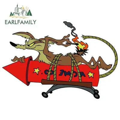 EARLFAMILY 5.1  Car Stickers Wile E Coyote ACME Rocket Decals Anime Car Styling • $3.79