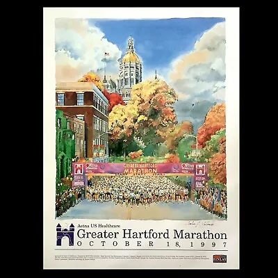 1997 Hartford Marathon Poster - Artist Signed • $18