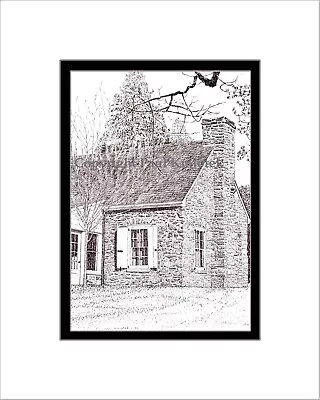 $35 • Buy Stone Cottage At Val-kill Print, Note Card, Pen And Ink, Matted, Roosevelt