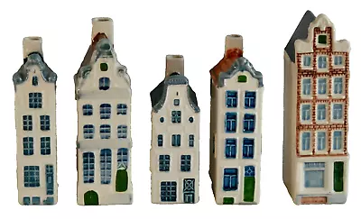 Royal & Blue Delft Amsterdam (5) Miniature House Building * Handpainted Holland • $94.95