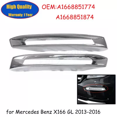 1Pair Front Fog Light Cover Chrome Trim For Benz X166 GL 2013-2016 1668851774  • $36.39