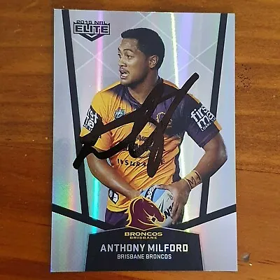 $4.99 • Buy Anthony Milford Signed 2015 Broncos Nrl Elite Silver Card (2)