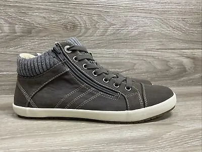 Taos Startup Mid Top Sneaker Womens Size 9 Gray Side Zip Shoes New • $33.15