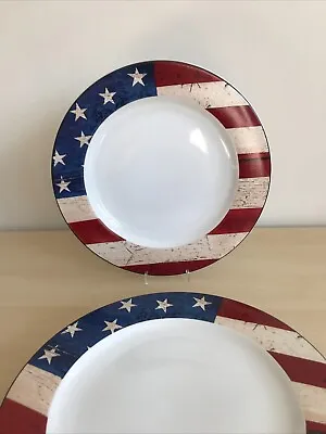 Sakura Warren Kimble Colonial American Flag 11  Dinner Plates Set Of 4  • $49.90