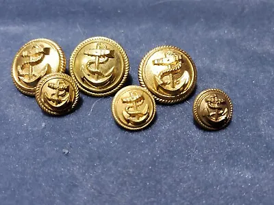 LOT OF 6 PRE WWI NAVY NAVAL SHIPPING MERCHANT MARINE BRASS BUTTONS 21.6 Mm & MOR • $7.27