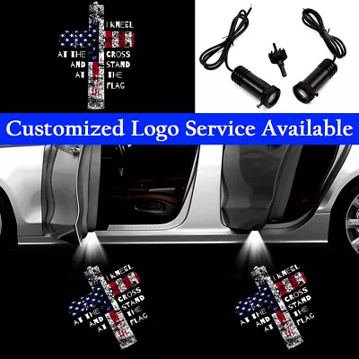 2x USA Christian Flag Logo Car Door LED Lights Ghost Shadow Laser Projector • $17.66