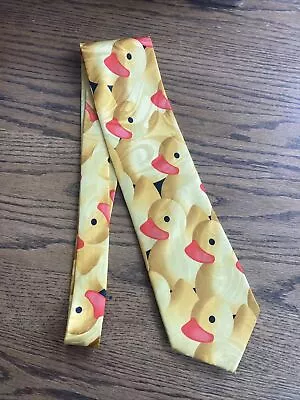 2002 RALPH MARLIN Yellow Rubber Duck Ducky Tie Duck Necktie Just Ducky  Easter • $9.95