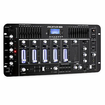 £111.99 • Buy Pro 4 Channel DJ Mixer Console Phono Mic Bluetooth USB WITH LCD DISPLAY Black