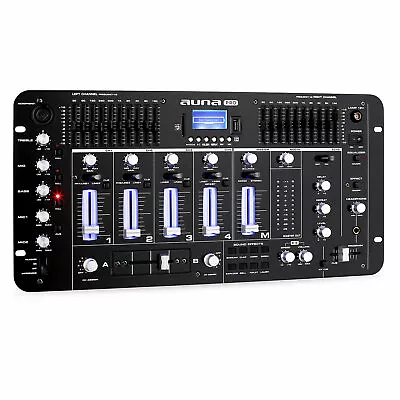 Pro 4 Channel DJ Mixer Console Phono Mic Bluetooth USB WITH LCD DISPLAY Black • £149.99