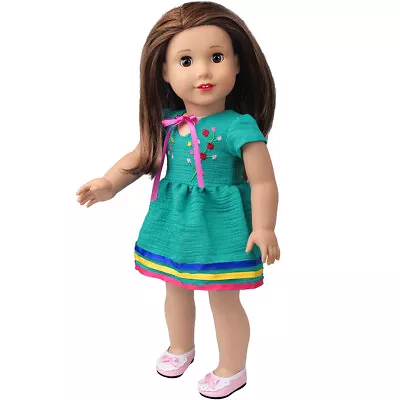 Embroidered Skirt  Dress  Made For 18'' American Girl Doll Clothes • $3.99