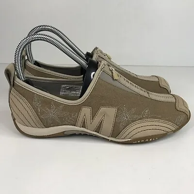 Merrell Barrado Sport Zip Up Canvas Shoes Womens Size 6.5 Beige J73928 • $22.99