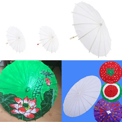$8.01 • Buy Paper Umbrella Chinese Japanese Mini Parasol Umbrella DIY Graffiti Kids Toys