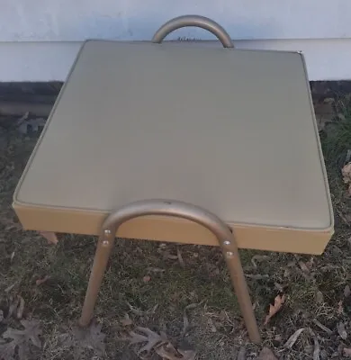 VTG Tan / Beige Mid Century Modern Ottoman Foot Stool MCM • $84.99