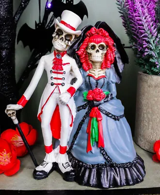 Day Of The Dead Skeleton Couple Wedding Statue Gothic Skeleton Cake Toppers • $28.99