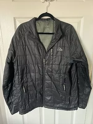 LL Bean PrimaLoft Packaway Jacket Quilted Black Mens Size Large TALL • $44.99