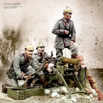 1/35 Resin Figure Model Kit 3 German Soldiers Machine Gun Team WWI Unpainted • $22.55