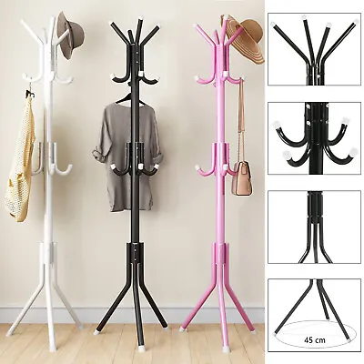 £8.19 • Buy 175cm Coat Stand Garment Rack Metal 12 Hooks Clothes Rail Hat Umbrella Hanger UK