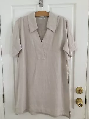 Country Road Organic French Linen Pop Over Dress  Sand Size 12 • $39