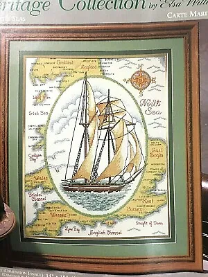 Heritage Collection Cross Stitch Kit MAPPING THE SEAS Elsa Williams Maritime  • $28