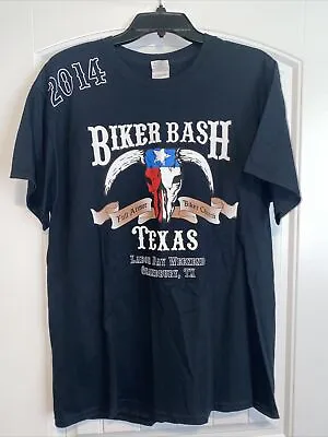 Biker Motorcycle Club Biker Church Texas 2014 T Shirt Large • $20