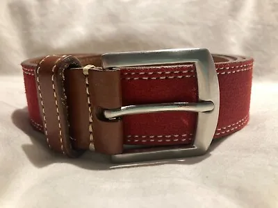 Martin Dingman Men's Red Calf Suede Belt - Size 44 • $20