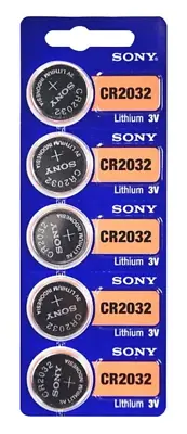 5 Sony CR2032 Lithium Coin Cell 2032 3V Battery Car Key Fobs Toys Remote  • £3.99