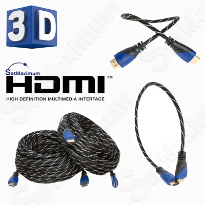 HDMI 4K Premium Mesh Cable High Speed 1080P HDTV 3D  1.5FT- 50FT Multi-Pack Lot • $94.69