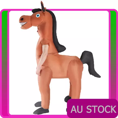 Adults Inflatable Horse Costume Animal Mens Blow Up Book Week Farm Party Mascot • $59.84