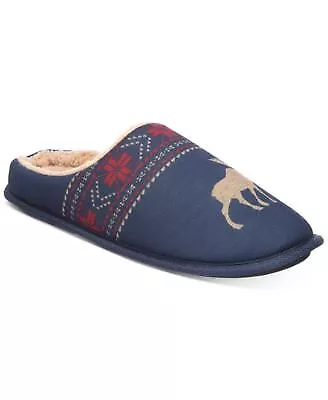 Club Room Mens Moose-Print Slippers Navy M NAVY • $7.99