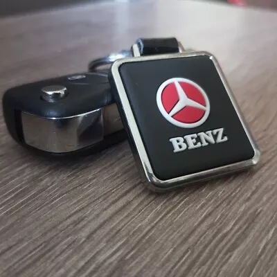 Car Keychain Pendant Leather Logo Key Chain For Mercedes Benz AMG Ring + Pendant • $0.99