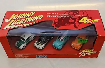 Johnny Lightning 4 Car Box Set Cragar/Volkswagen Beetle VW Bug NIB • $18.99