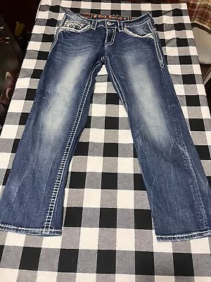 Mens Rock Revival Jeans Ruper Straight Size 33 • $24.99