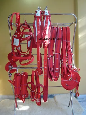 Nylon Red Driving Harness For Double Horse Cart In Full Cob Pony Mini & Shetland • $220